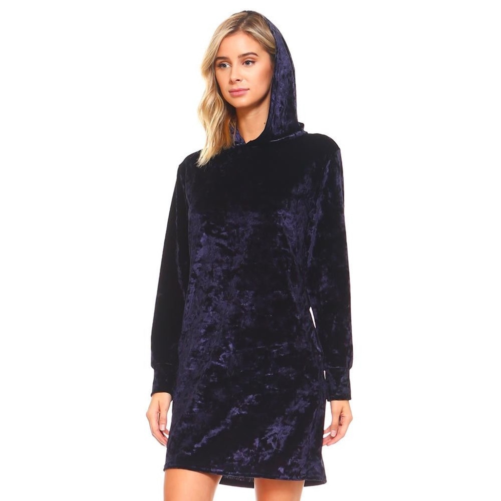 Hooded Velvet Dress